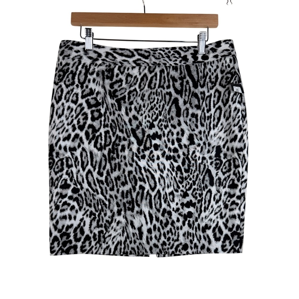 New (Other) Worthington Womens Cheetah Print Skirt Size 10 Petite Black Gray